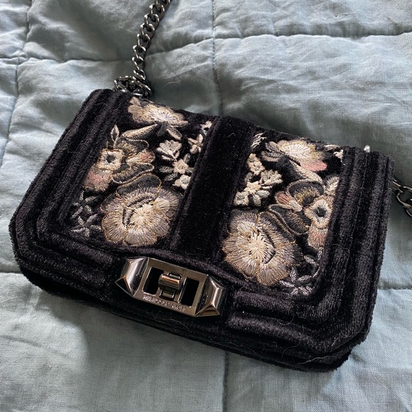 rebecca minkoff love leather crossbody bag in black - Picture 2 of 10